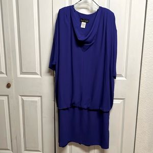Vintage Designer Lida Caputo Purple Two Teared Sheer Dress Super Size 32W Tags